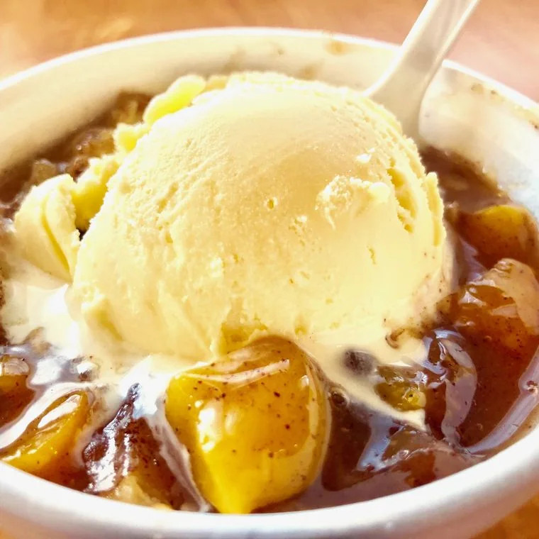 Peach Cobbler & Ice Cream